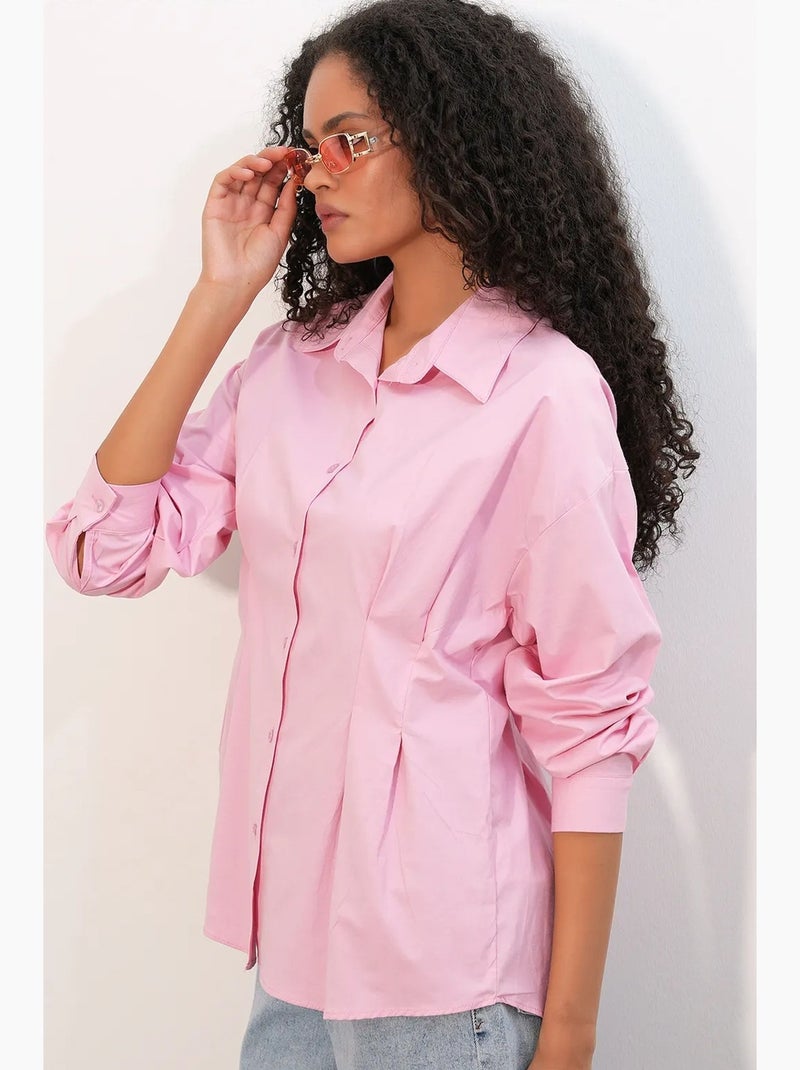 Camicia in popeline aderente con abbottonatura frontale bdart Rosa - Kiabi