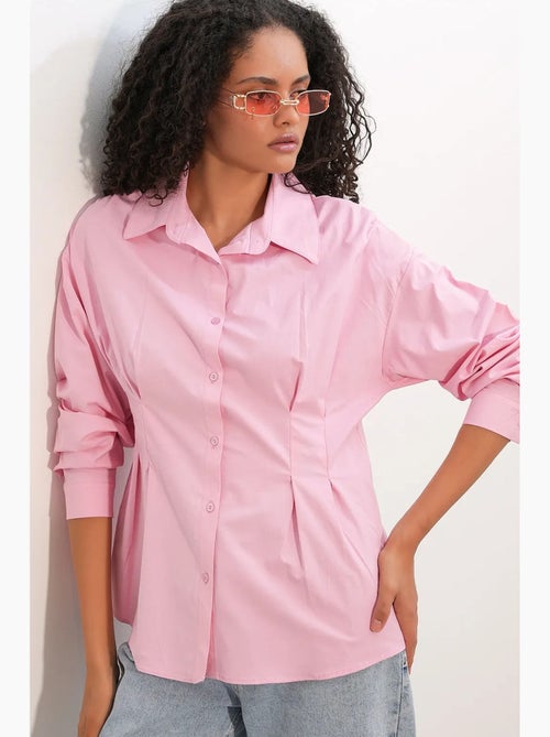 Camicia in popeline aderente con abbottonatura frontale bdart - Kiabi Camicia in popeline aderente con abbottonatura frontale bdart - Kiabi