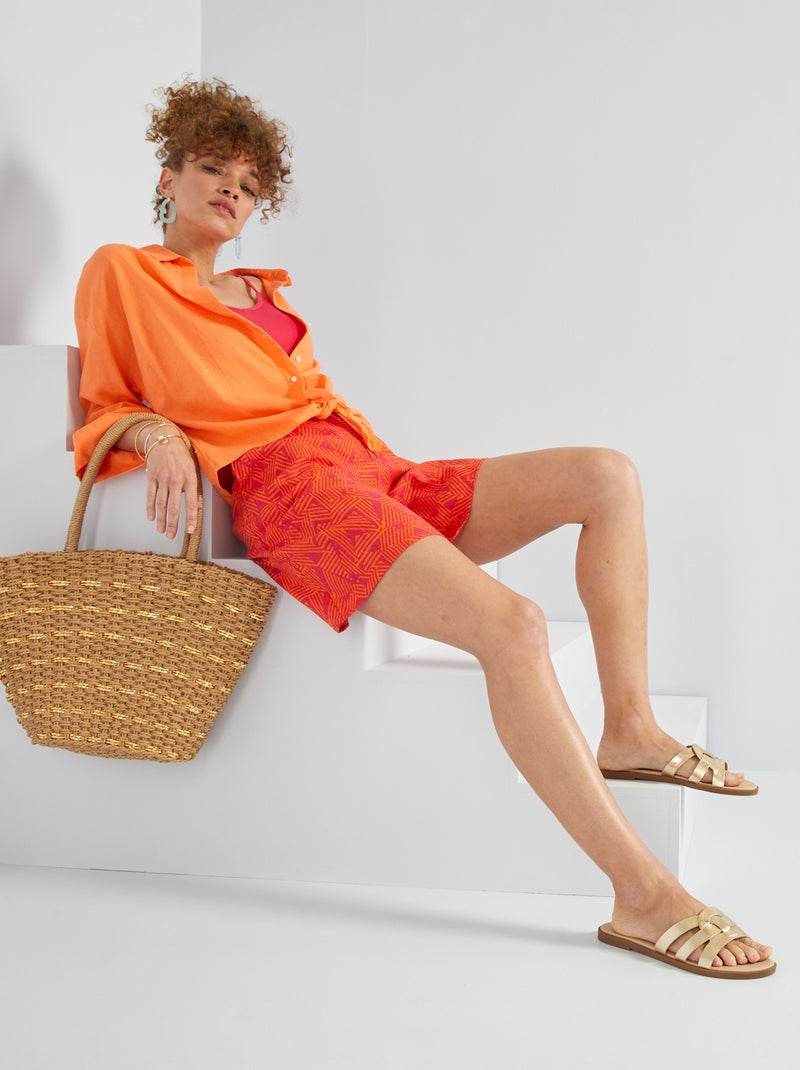 Camicia in popeline ARANCIONE - Kiabi