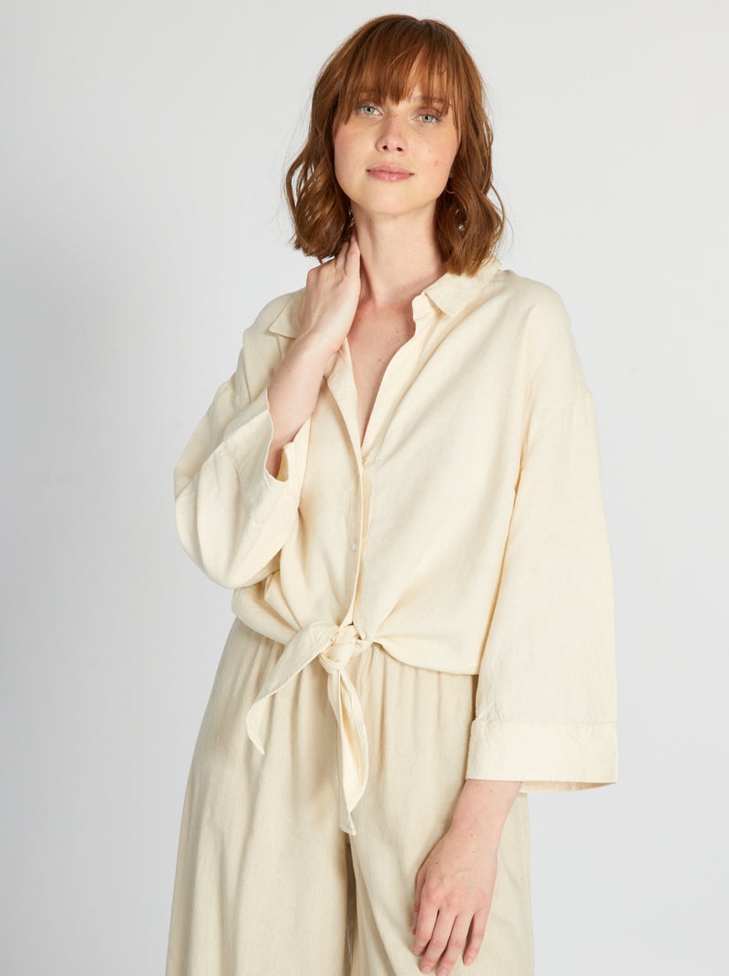Camicia in popeline BEIGE - Kiabi