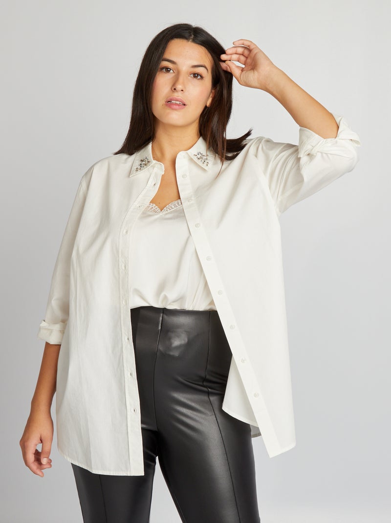 Camicia in popeline Bianco - Kiabi