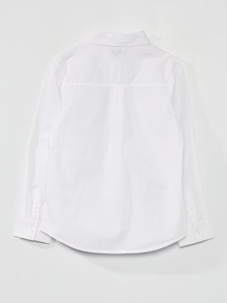 Emporio Armani Camicia bianca in popeline da neonato 6DHC31-4NJHZ