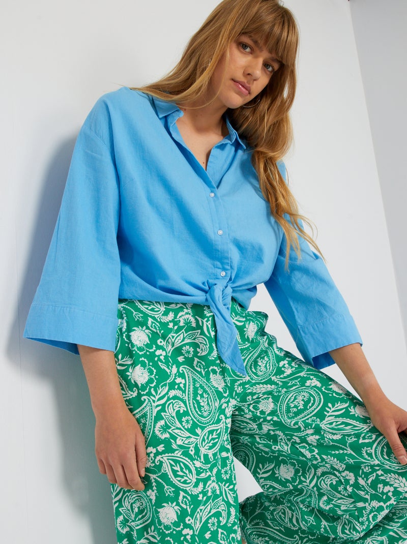 Camicia in popeline blu - Kiabi