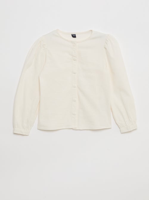 Camicia in popeline con apertura magnetica - collezione facile da indossare - Kiabi
