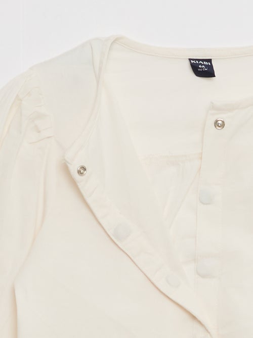 Camicia in popeline con apertura magnetica - collezione facile da indossare - Kiabi