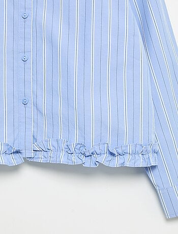 Camicia in popeline con balza sul fondo