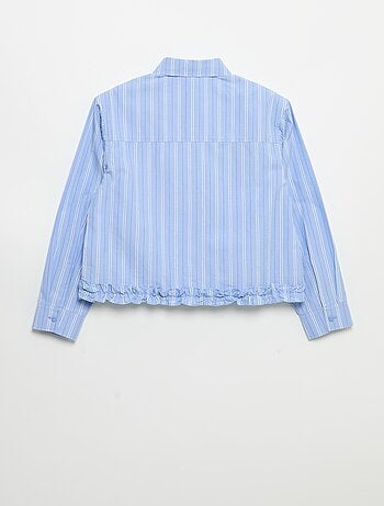 Camicia in popeline con balza sul fondo
