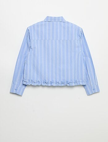 Camicia in popeline con balza sul fondo