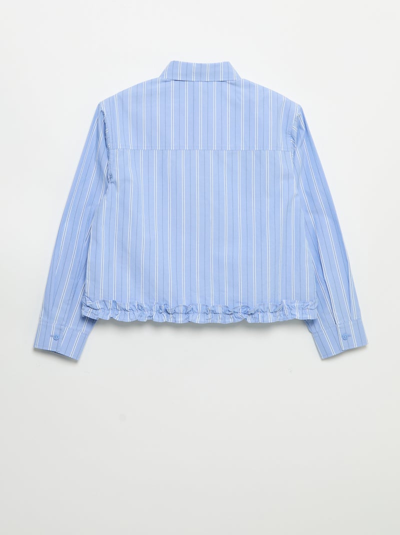 Camicia in popeline con balza sul fondo Blu - Kiabi