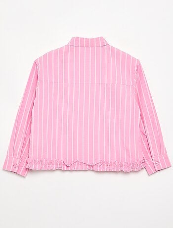 Camicia in popeline con balza sul fondo