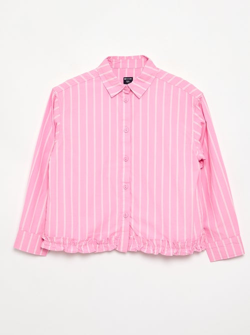 Camicia in popeline con balza sul fondo - Kiabi