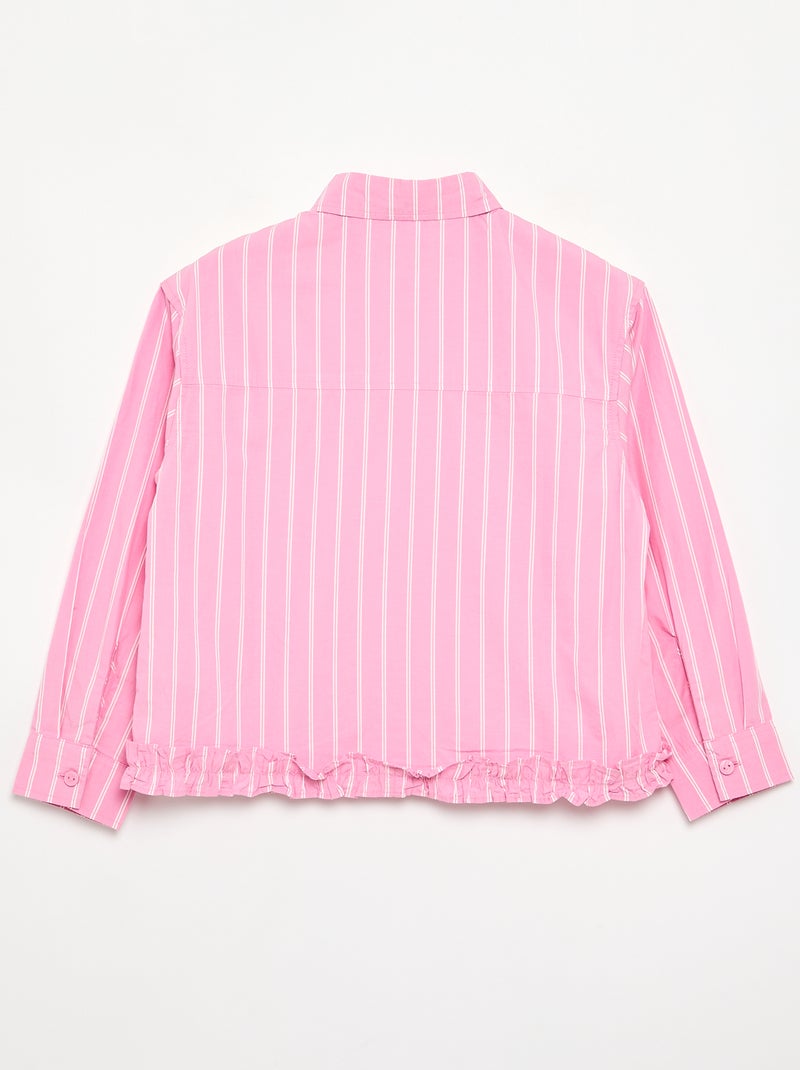 Camicia in popeline con balza sul fondo Rosa - Kiabi
