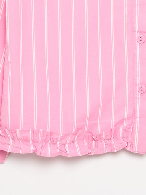 Camicia in popeline con balza sul fondo - Kiabi