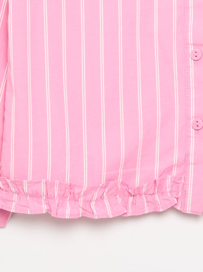 Camicia in popeline con balza sul fondo Rosa - Kiabi