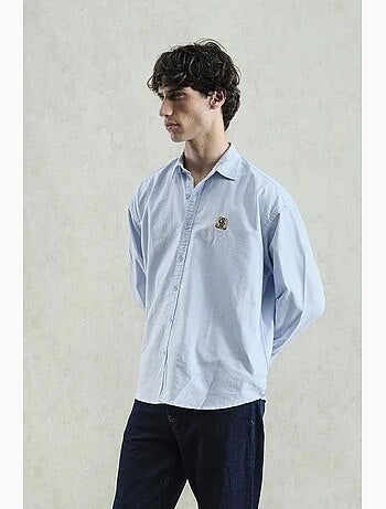 Camicia in popeline con bottoni ricamata giesto