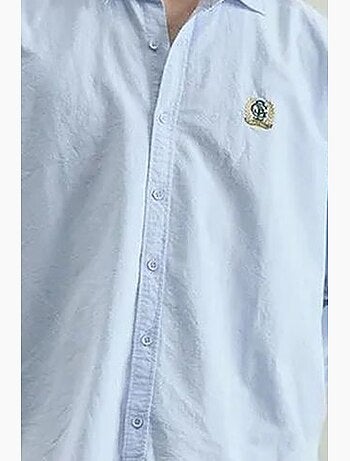 Camicia in popeline con bottoni ricamata giesto