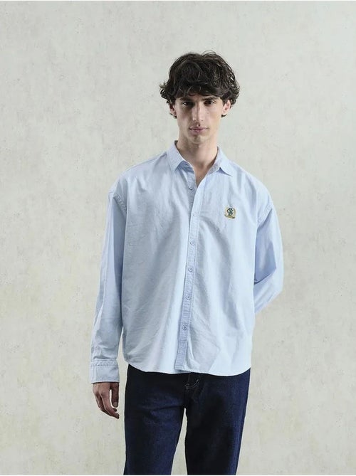 Camicia in popeline con bottoni ricamata giesto - Kiabi Camicia in popeline con bottoni ricamata giesto - Kiabi