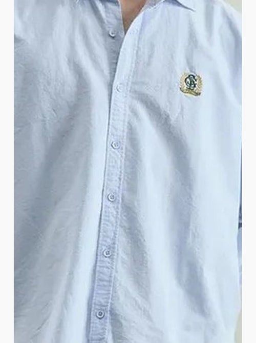 Camicia in popeline con bottoni ricamata giesto - Kiabi Camicia in popeline con bottoni ricamata giesto - Kiabi