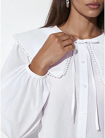 Camicia in popeline con colletto baby e fiocco bdart