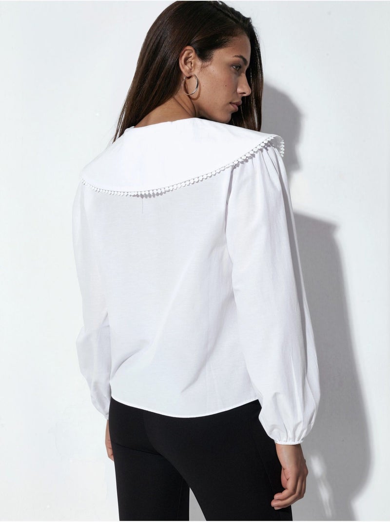 Camicia in popeline con colletto baby e fiocco bdart Bianco - Kiabi