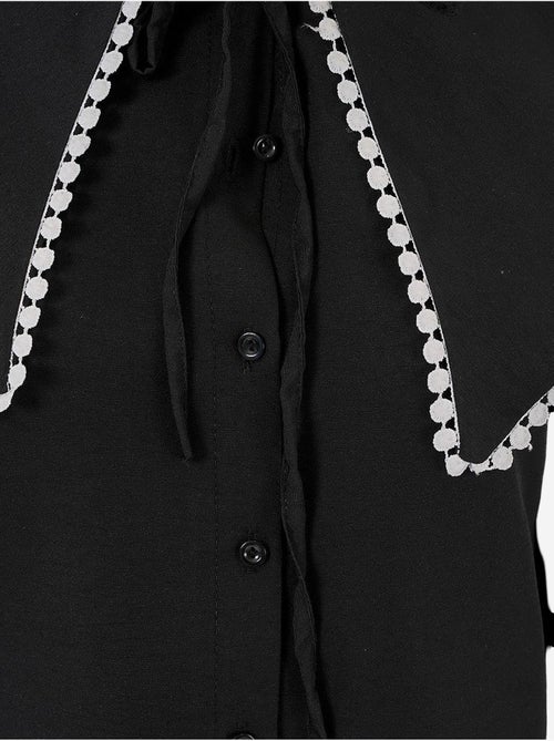 Camicia in popeline con colletto baby e fiocco bdart - Kiabi Camicia in popeline con colletto baby e fiocco bdart - Kiabi
