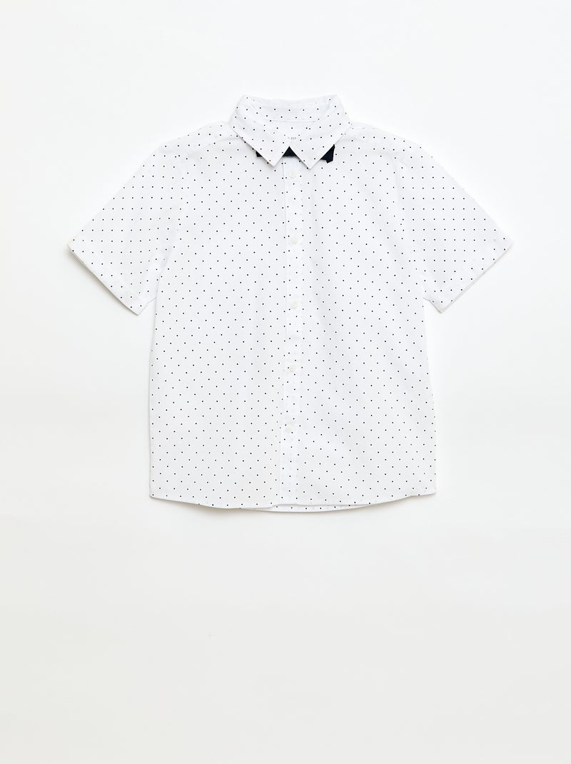 Camicia in popeline con papillon Bianco - Kiabi