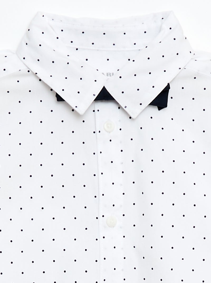 Camicia in popeline con papillon Bianco - Kiabi