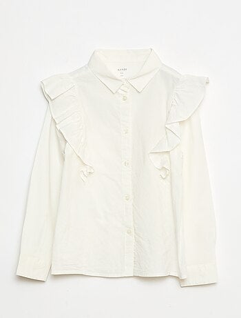 Camicia in popeline con volant