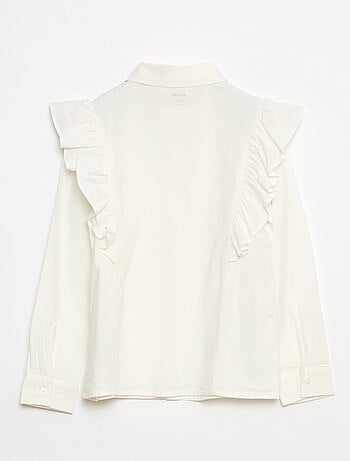 Camicia in popeline con volant