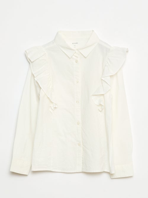 Camicia in popeline con volant - Kiabi