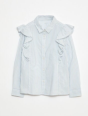 Camicia in popeline con volant