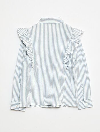 Camicia in popeline con volant