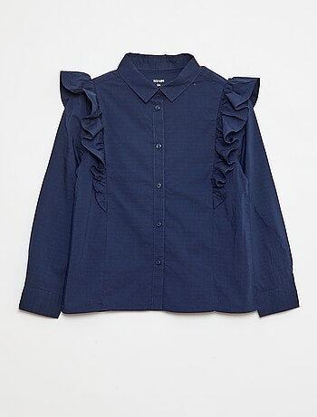 Camicia in popeline con volant