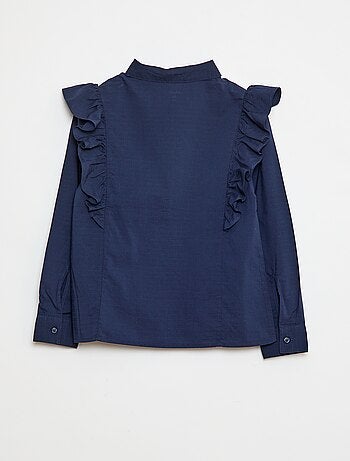 Camicia in popeline con volant