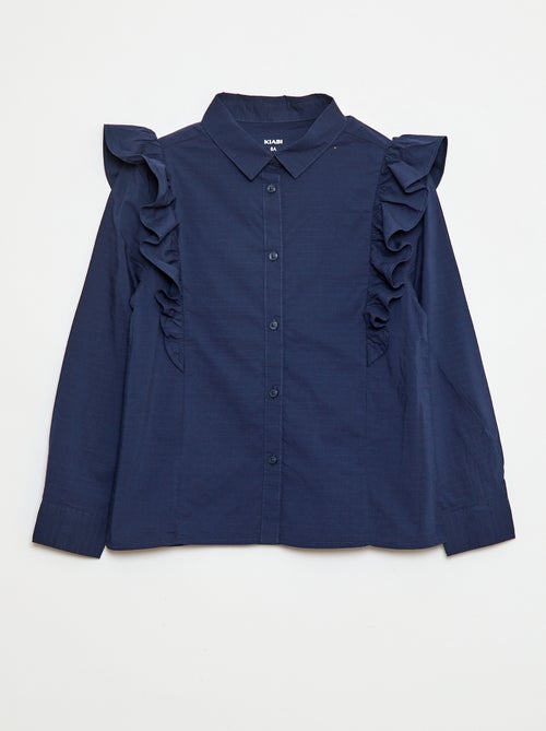 Camicia in popeline con volant - Kiabi