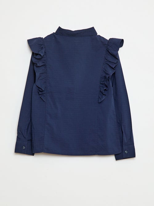 Camicia in popeline con volant - Kiabi
