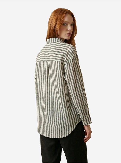 Camicia in popeline di cotone a righe my fashion - Kiabi Camicia in popeline di cotone a righe my fashion - Kiabi