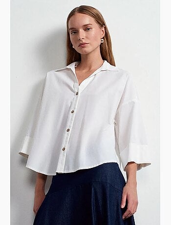 Camicia in popeline di cotone a vestibilità ampia dilvin
