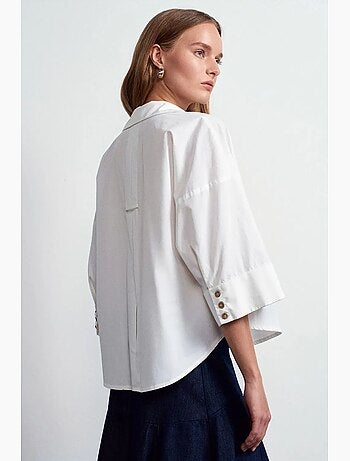 Camicia in popeline di cotone a vestibilità ampia dilvin