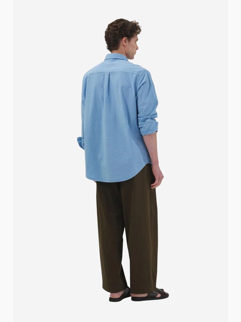 Camicia in popeline di cotone con stampa testo da uomo giesto Blu chiaro - Kiabi
