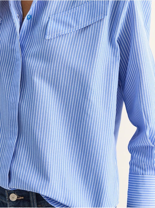 Camicia in popeline di cotone-poliestere a righe lucci - Kiabi Camicia in popeline di cotone-poliestere a righe lucci - Kiabi