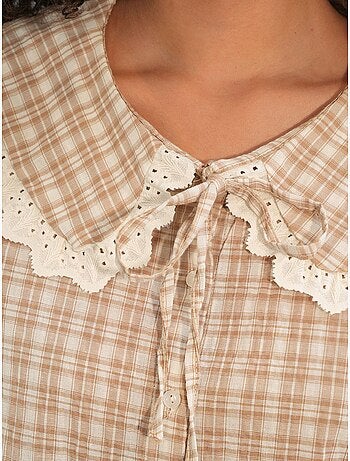 Camicia in popeline di viscosa a quadri da donna bdart
