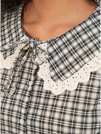 Camicia in popeline di viscosa a quadri da donna bdart