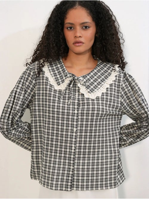 Camicia in popeline di viscosa a quadri da donna bdart - Kiabi Camicia in popeline di viscosa a quadri da donna bdart - Kiabi