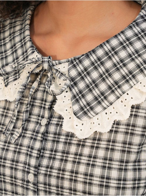 Camicia in popeline di viscosa a quadri da donna bdart - Kiabi Camicia in popeline di viscosa a quadri da donna bdart - Kiabi