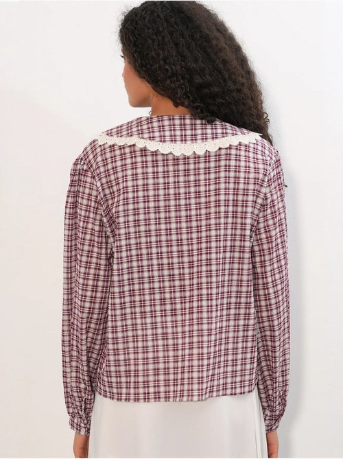 Camicia in popeline di viscosa a quadri da donna bdart - Kiabi Camicia in popeline di viscosa a quadri da donna bdart - Kiabi