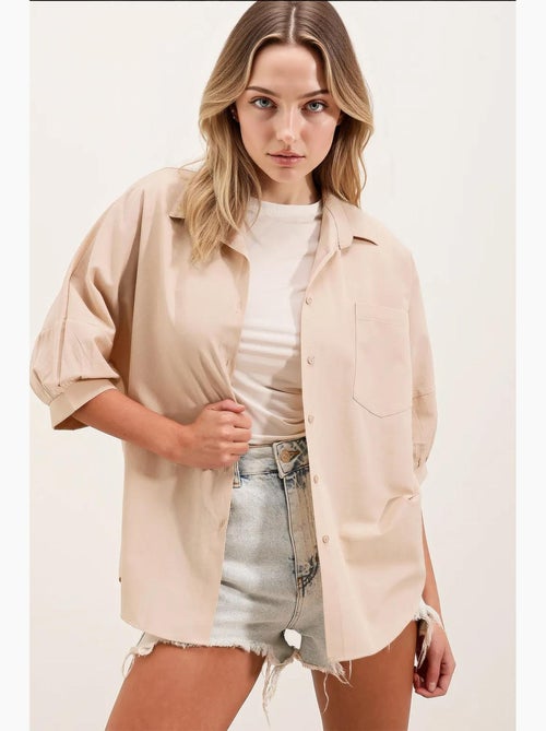 Camicia in popeline loose fit con taschino bdart - Kiabi Camicia in popeline loose fit con taschino bdart - Kiabi