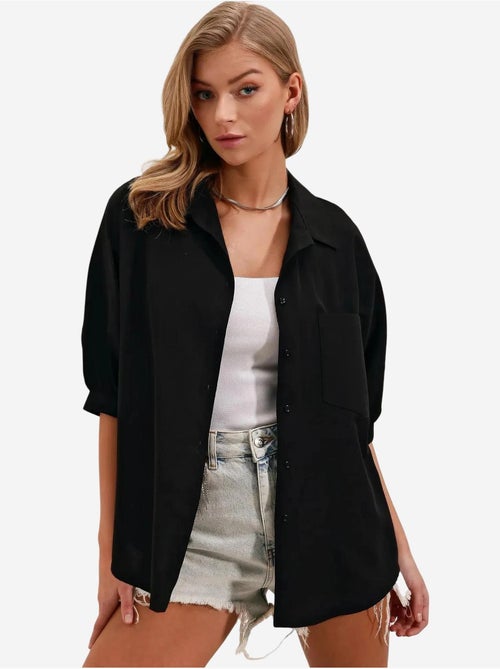 Camicia in popeline loose fit con taschino bdart - Kiabi Camicia in popeline loose fit con taschino bdart - Kiabi
