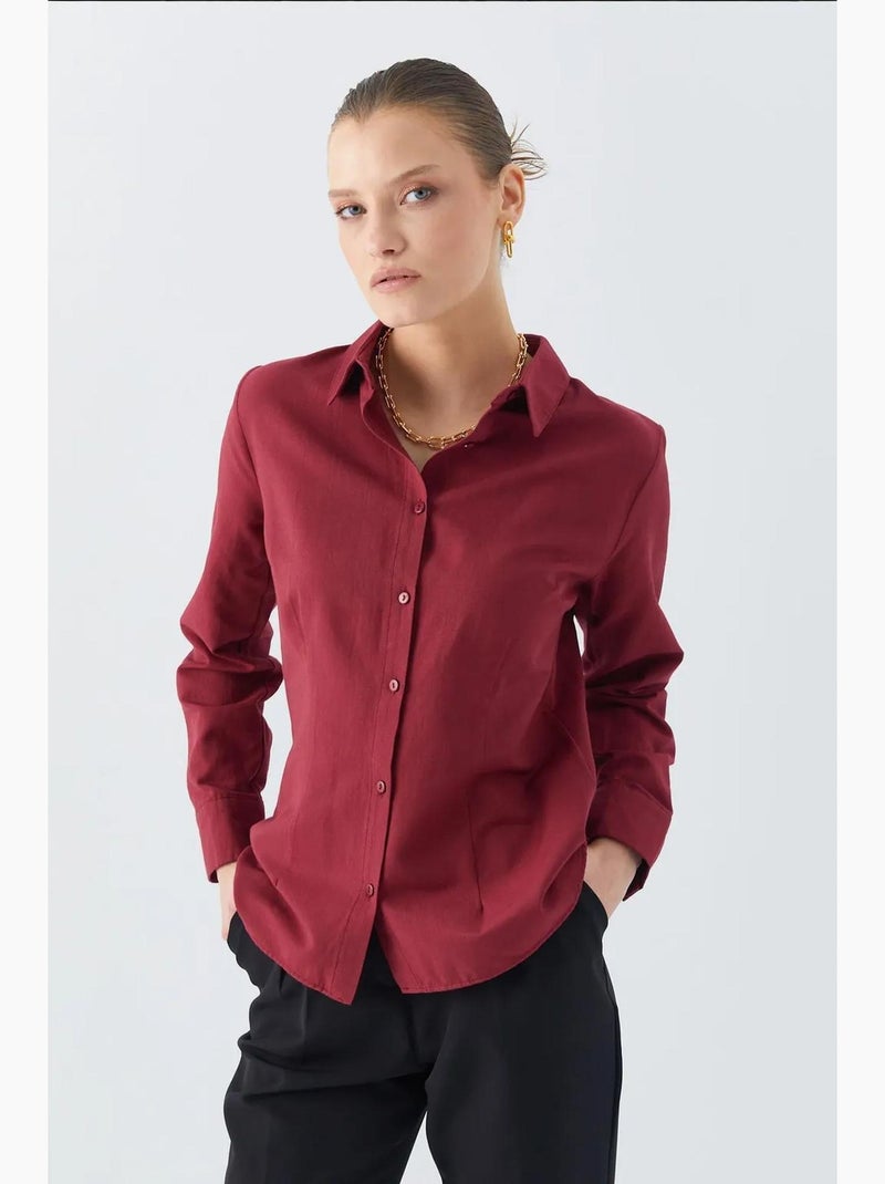 Camicia in popeline mixray Rosso bordeaux - Kiabi