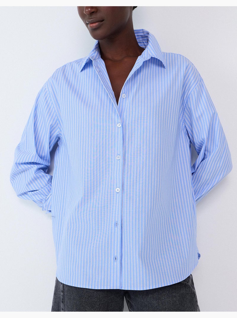 Camicia in popeline, mo fashion Blu - Kiabi